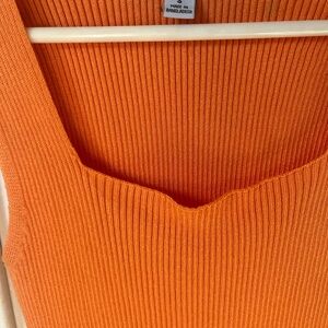 Fashion Nova Vibrant Orange Midi Dress